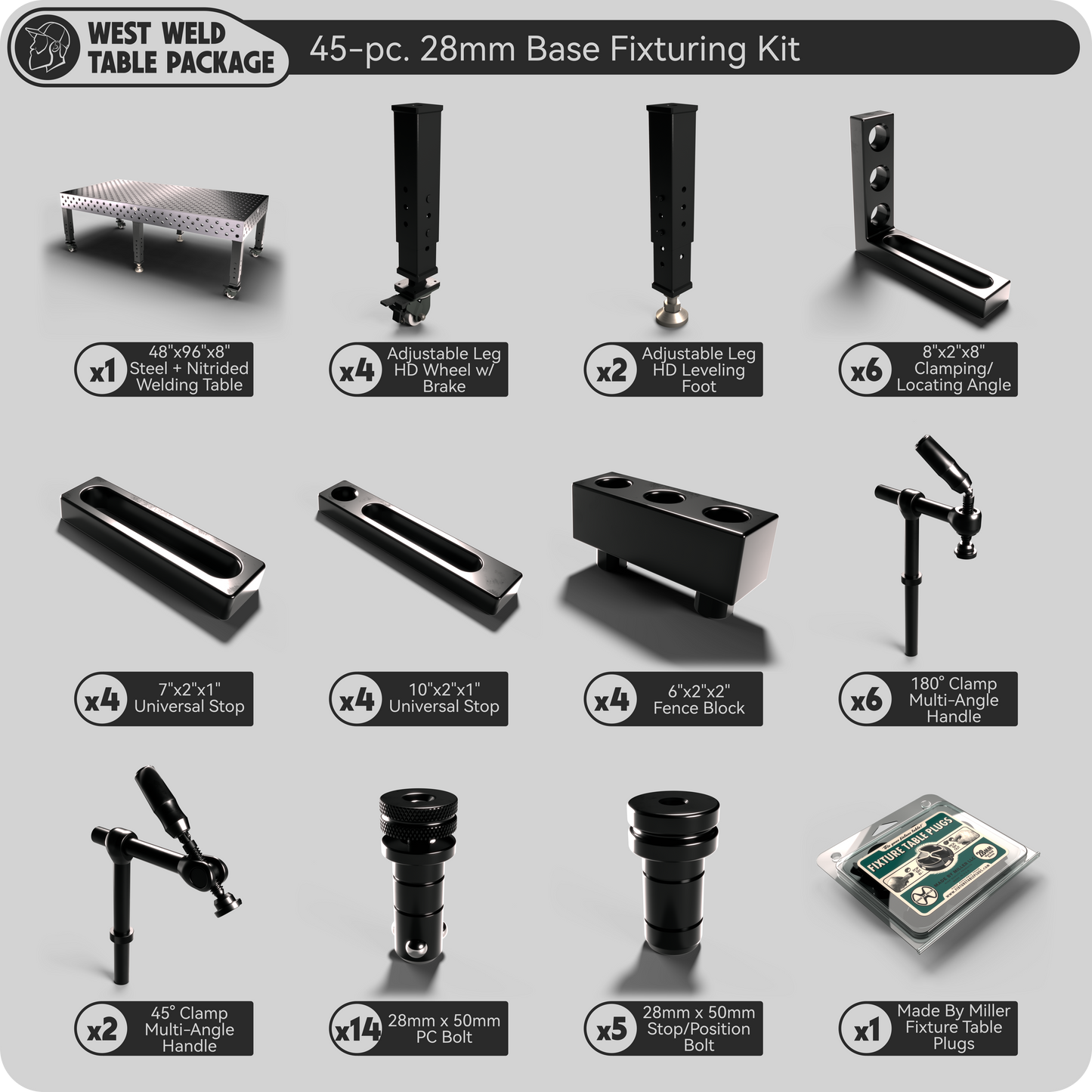 Welding Table - 45 Piece Base Pkg